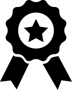 Prize Badge With Star And Ribbon Outline Svg Vector, Free Vectors File